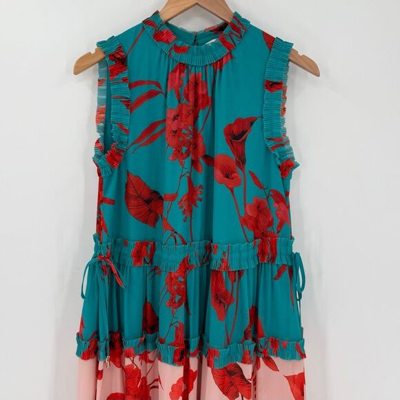 Ted Baker London Camelis Fantasia Midi Dress Sleeveless Women 1 Floral Turquoise - Picture 2 of 15